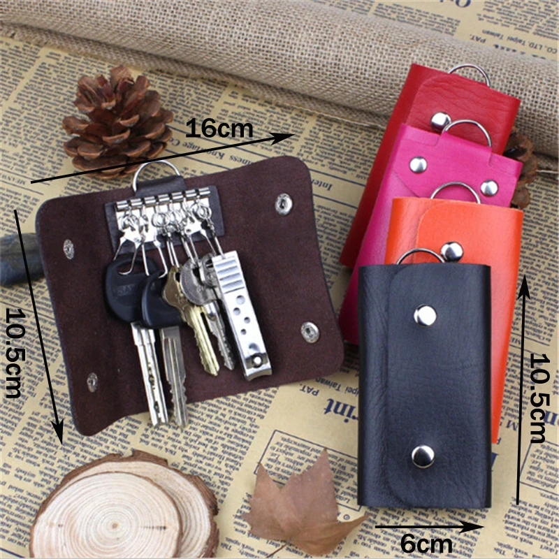 Mini PU Leather Car Keychain Key Holder Bag Case Key Chain Accessory Housekeeper Holders Wallet Case Cover Unisex