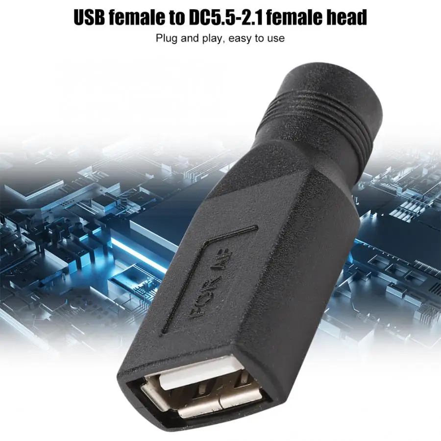 Компьютерный Кабельный органайзер 5 шт. компьютерный мини USB женский интерфейс к DC5.5 x 2,1 гнездовой головке адаптер Разъем Внутренний