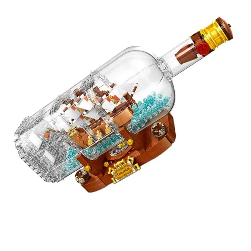 21313 корабль в бутылке Дрифтинг лодки строительные блоки Lepinblocks детские игрушки