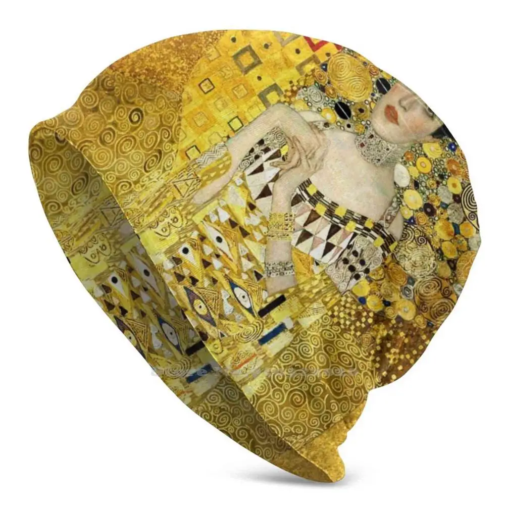 Adele Bloch I By Gustav Klimt Fine Art Sport All'Aria Aperta Sottile Antivento Soft Fashion Beanie Hat Gustav Klimt Adele Adele Bloch I