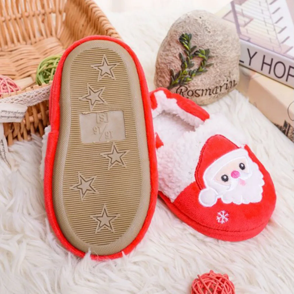 Детские тапочки; обувь для малышей младенцев; детская Рождественская теплая обувь для мальчиков и девочек; рождественские тапочки с героями мультфильмов