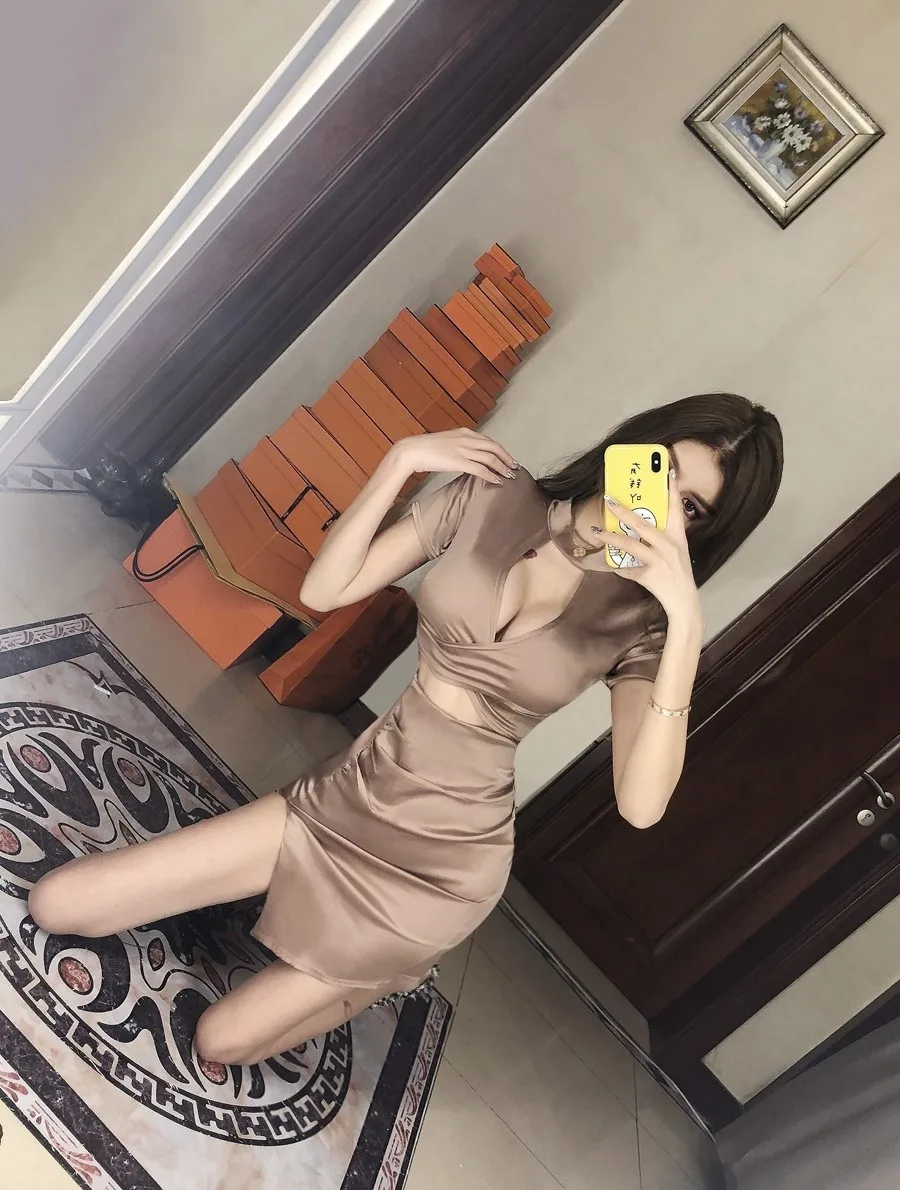 

Nightclub WOMEN'S Dress Summer KTV Pageant Short Skirt Bar Disco Dancing Clothes Nightclub Elegant Sexy Dress Sense