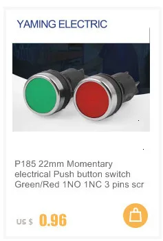 P134 22 мм Мгновенный Круглый кнопочный переключатель XB2-BW3361C с светодиодный светильник 1 NO 24 V/AC220V/AC380V зеленый, красный, желтый, синий