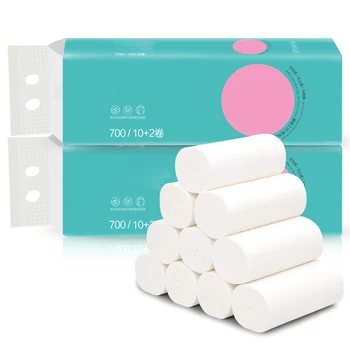 

12 Roll Soft 4-Ply Toilet Paper Roll Bath Bathroom Tissue Coreless White Paper Towels UY8