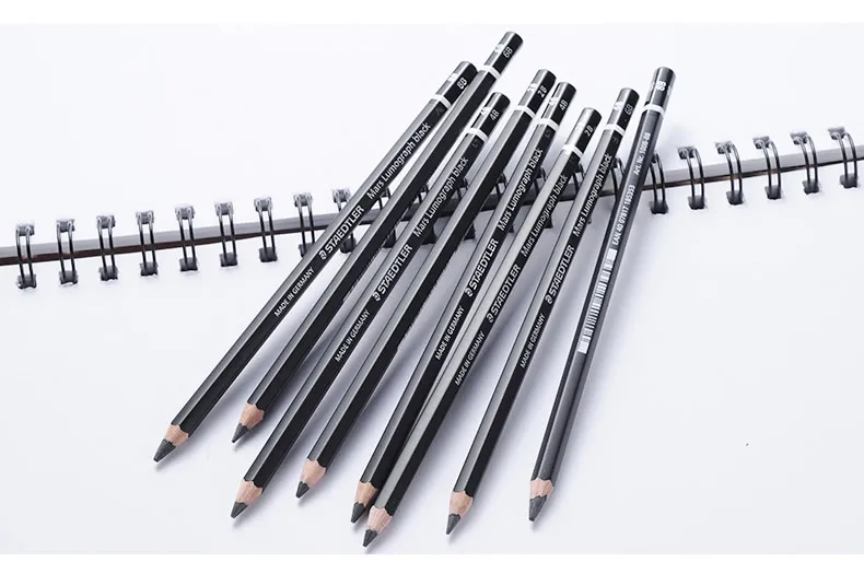 Staedtler Ergosoft красящий карандаш черный баррель Staedtler Mars lumographer карандаши для рисования и набросков HB 2B 4B 6B 7B 8B 12 шт