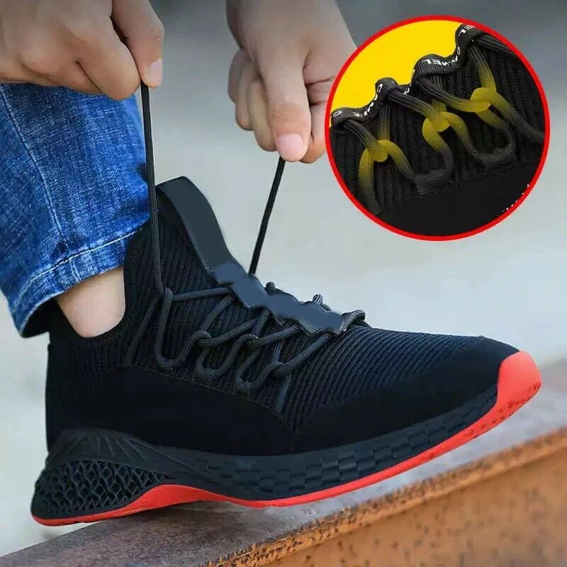

Safety Work Shoe Footwear with Steel Tip Breathable Anti-slip Puncture Proof for Men KQS8