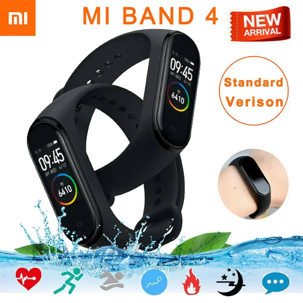 Sport Xiaomi Mi Band 4 Smart Bracelet AMOLED Color Screen Heart Rate Fitness 135mAh 50M Waterproof 6-sport Modes Bluetooth 5.0
