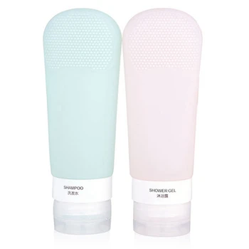 

Portable Silicone Shampoo, Shower Gel, Travel Bottle, with Suction Cup, Brush Head (with Words: Shampoo/Shower Gel)