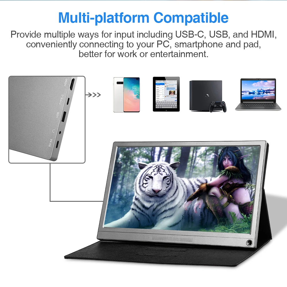Портативный монитор Eyoyo 15 6 дюйма HDMI сенсорный ЖК экран USB Тип C X IPS для raspberry pi ПК PS4