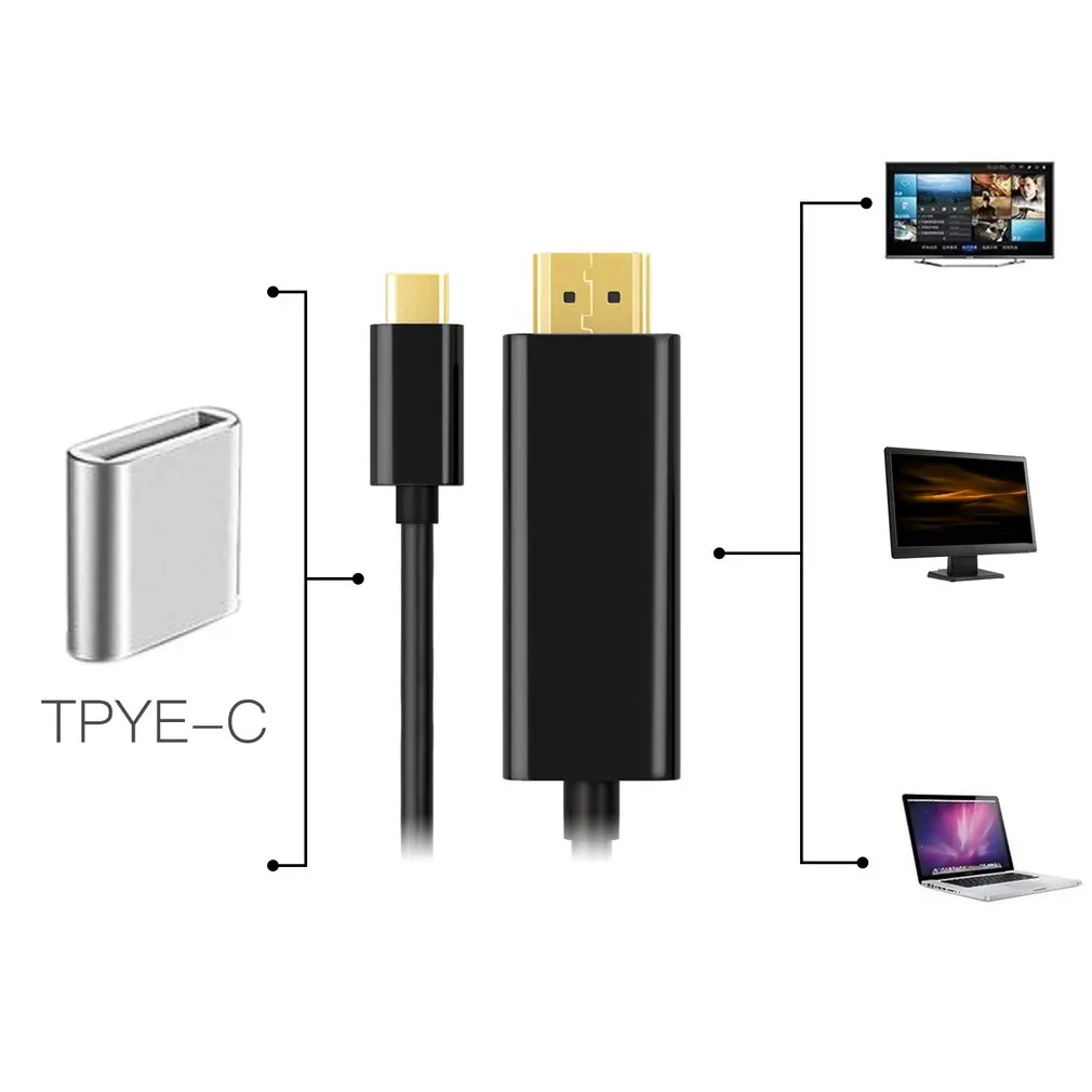 1,8 м Тип type-C USB 3,1 к HDM линии связи 4K* 2K 60 Гц 2160P HD конвертер адаптер кабель HDMI Провод для MacBook