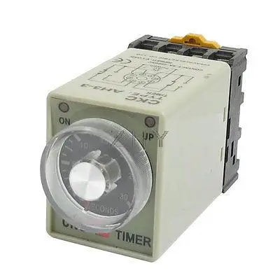 

AH3-3 8 Pins 0-30seconds Delay Timer Time Relay AC 110V w Socket Base