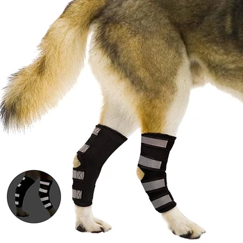 

2Pcs/lot Pet Knee Pads Dog Support Brace for Leg Hock Joint Wrap Breathable Injury Recover Legs Dog Protector Support