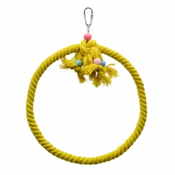 

Pet Parrot Birds Cage Toy Cotton Rope Circle Ring Stand Chewing Bite Hanging Swing Cockatiel Para Climbing Play Toys