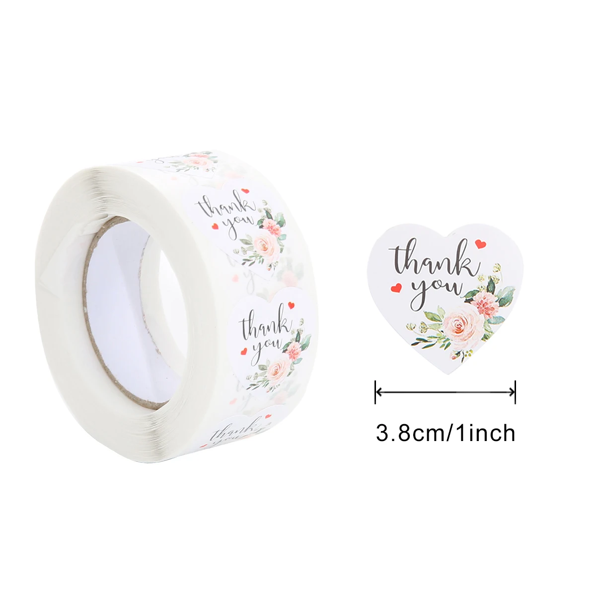 500Pcs/Roll Beautiful Round Natural Kraft Thank You Sticker Seal Labes gift Hand Made With Love Stickers Scrapbooking Stationery 