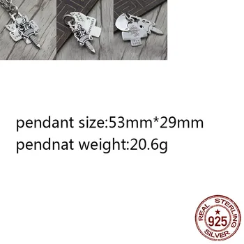 

B59 925 sterling silver pendant retro personality cross holy sword wild pendant punk hip-hop style gift for friends 2020 new hot