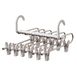 Multi-function Pants Hanger Telescopic Foldable 6 Tier Trousers Drying Rack Clip X4YE Multi-function Pants Hanger Telescopic Foldable 6 Tier Trousers Drying Rack Clip X4YE