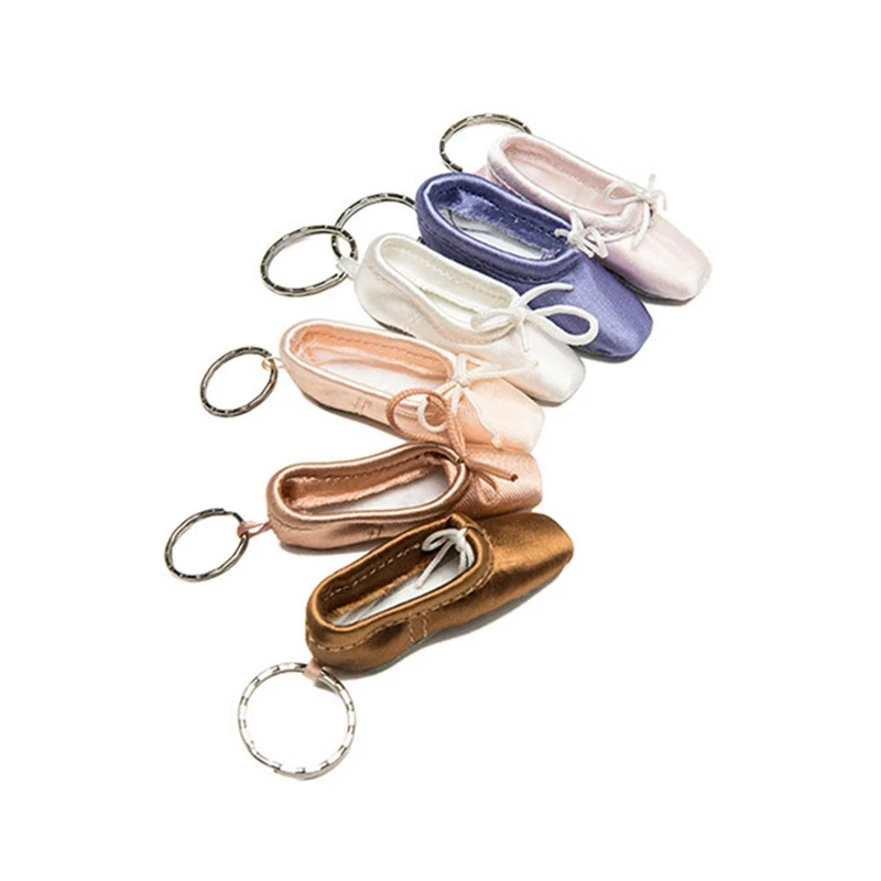 

1pc Ballet Foottip Pointe Shoes Key Chain Mini Shoe Ballet Keychain Satin Pointe Key Holder Dance Shoes Ballet Bag Charm Chain