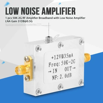 

50K-2GHz RF Amplifier Broadband with Low Noise Amplifier LNA Gain 31DB@0.5G 50Ω