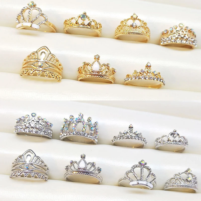 Anillos con forma de corona para mujer y niña, joyería de Metal de ...