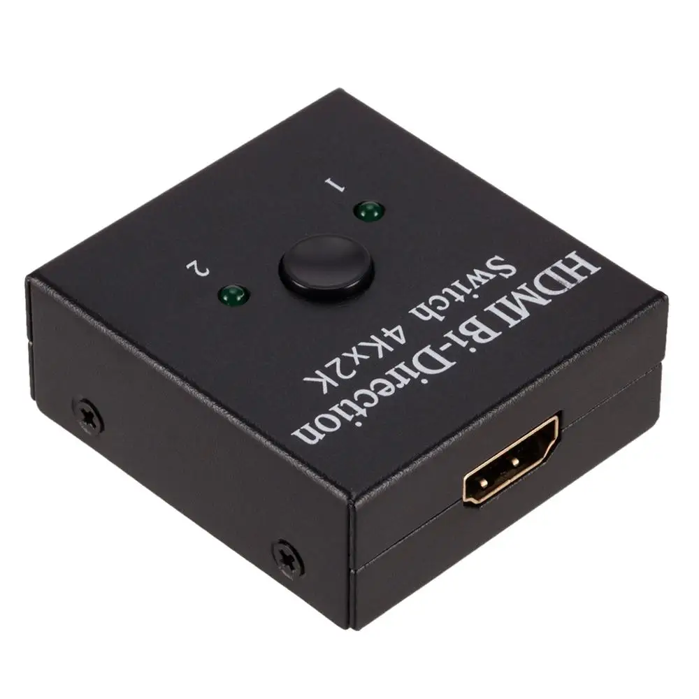 Grwibeou Switcher 4Kx2K UHD 2 Port Bi-directional Manual 2x1 1x2 HDMI AB Switch HDCP HDMI Splitter Supports 4K 1080P for Monitor