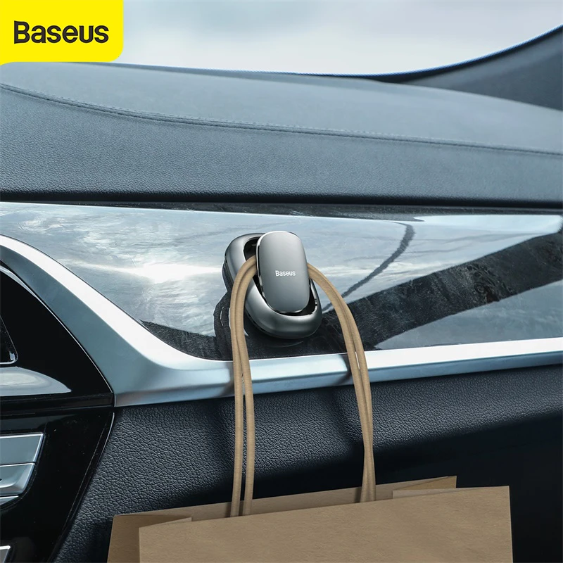 8 Pieces Car Dashboard Hooks Vehicle Black Sticky Hooks Multifunctional Vehicle Adhesive Hooks for Key USB Cable Earphone Cable Holder Vehicle Decor