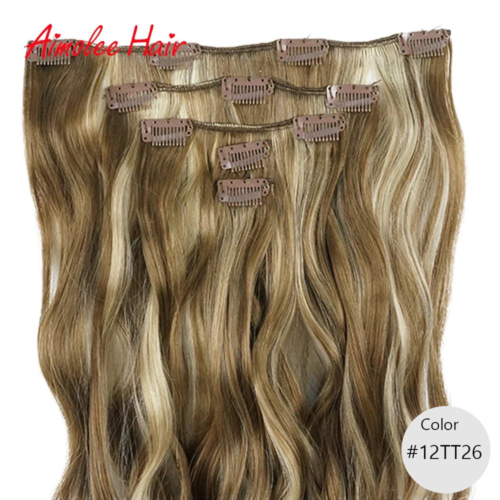 20" Long 5 pcs/set Wavy Hair Extension 24 Color 11 Clips In On Hair Extensions Heat Resistant Synthetic Hairpiece