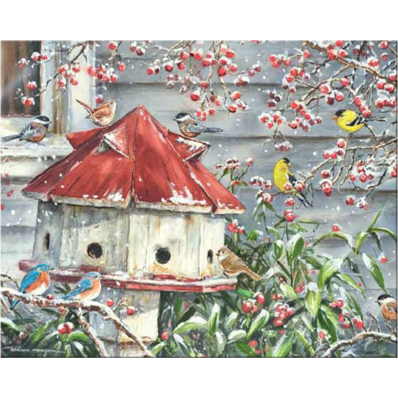Full diamond embroidery Sparrow house mosaic rhinestones diy 5D painting cross stitch kit home decoration | Дом и сад