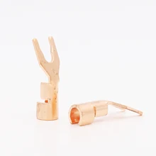 

Free shipping 8pieces CMC 6005 Pure Copper Speaker Y Spades plug,Fork connector Plug for audio speaker cable