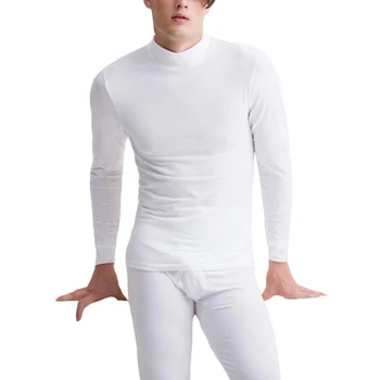 

New Fashion Male Thermal Underwear Men Long Autumn Winter Turtleneck Tops+Pants Set Warm Thick Tops Plus Size L-2X