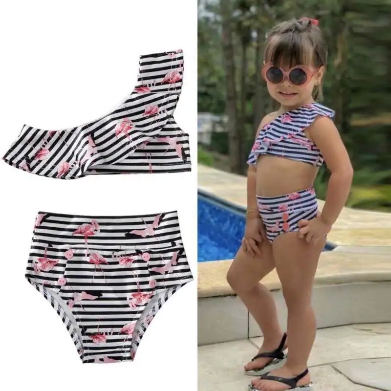 Модные топы в полоску для маленьких девочек + шорты купальный костюм Летний