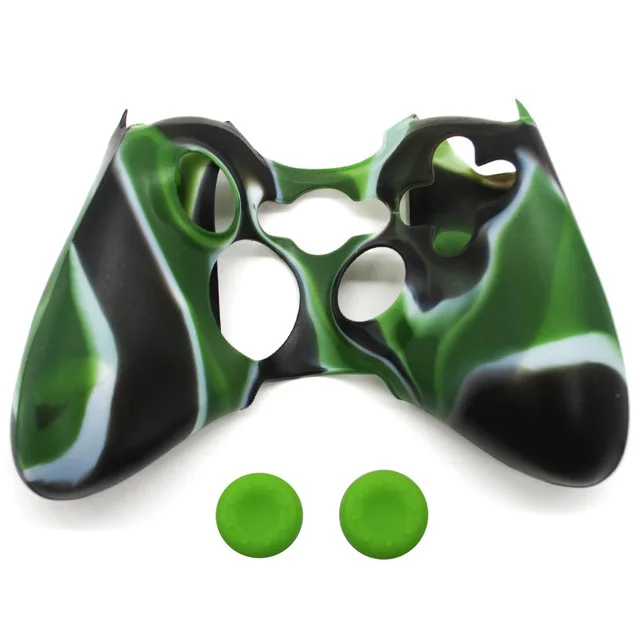 Green Camo Силиконовый чехол для Xbox 360, геймпад, мягкая резина, силикон, чехол для Xbox360, аксессуары для контроллера, гелевый защитный чехол - Цвет: Green Camo