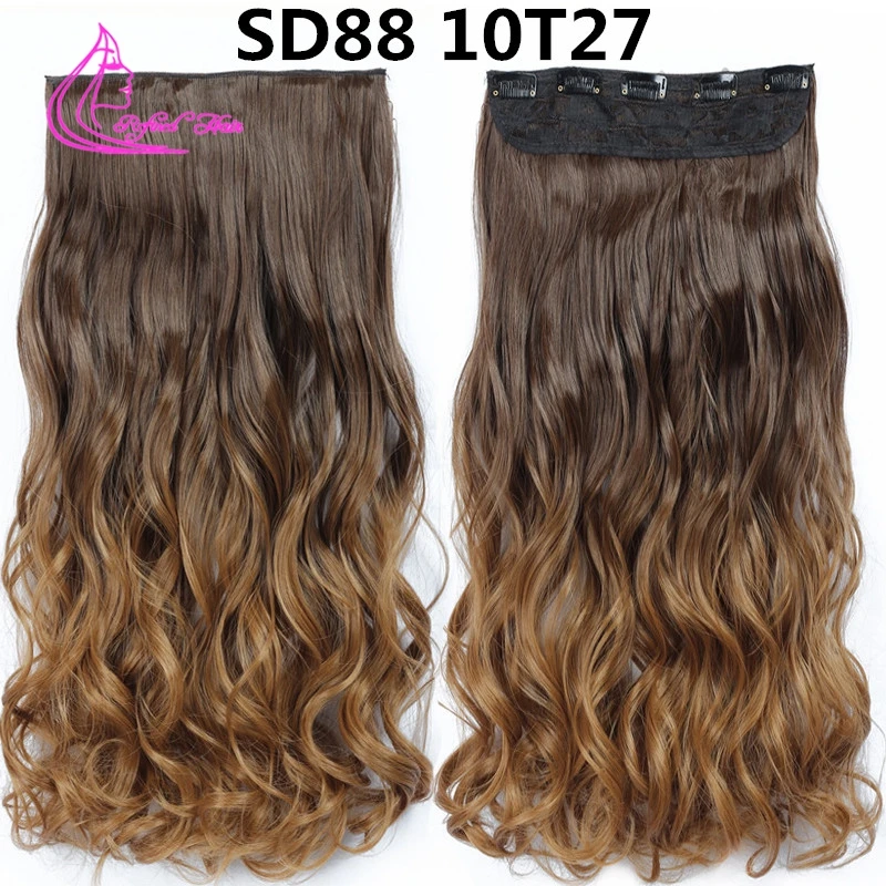 Утонченные волосы 2" женские накладные волосы на заколках накладные волосы длинные волнистые секретные невидимая проволока термостойкие синтетические накладные волосы