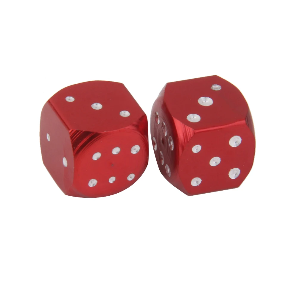 2Pcs Dice Valve Stem Caps Motorcycle Car Truck Bike Tire Wheel Cover 