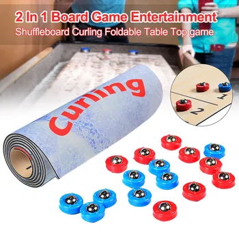 

2 In 1 Hand Eye Training Board Game Table Top Foldable Kill Time Shuffleboard Curling Parent Child Portable Home Party