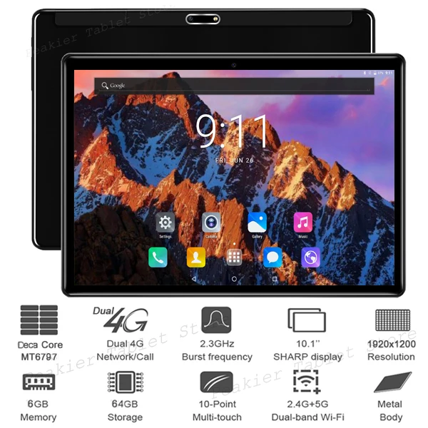 US $115.98 Fast For GamesVideos large battery Deca Core 10 inch Tablet PC Super RAM WIFI GPS 4G LTE 25D Tempered Glass 19201200 IPSGift