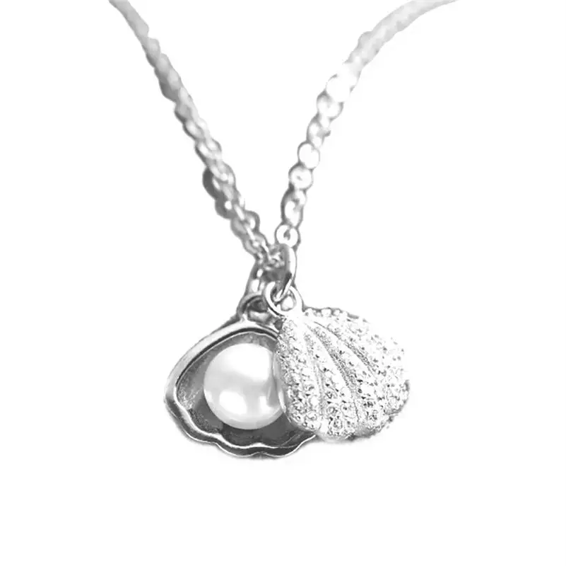 

YSH new 100% 925 sterling silver natural freshwater pearl shell pendants clavicle necklaces 2020 woman DIY jewelry free shipping