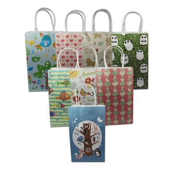 

20Pcs/ Lot 21*13*8cm Retail Kraft Paper Wedding Gift Packaging Bag With Handles Festival Party Gift Package Paper Shopping Bags