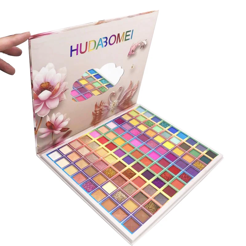 

99 Colors Eyeshadow Palette Holographic Fluorescent Shiny Matte Glitter Pigment Eye Shadow Pallete Eye Makeup 8pcs Brush sombras