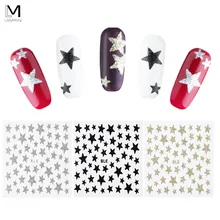 1 шт. 3D наклейки для ногтей со звездами глянцевый золотистый Серебристый наклейки для ногтей и наклейки блестящие наклейки для ногтей слайдер для фольги маникюрный слайдер для ногтей