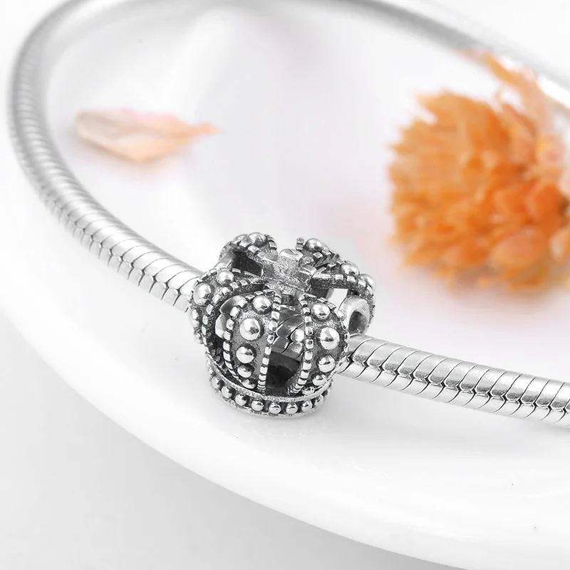 Мода 925 стерлингового серебра королева бусины в виде корон подходит Pandora браслет ювелирных изделий
