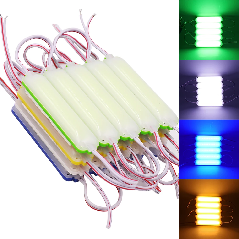 

12V 24V COB Module Super Bright White Green Blue Pink IP67 Waterproof Advertisement Design LED Module 20pcs