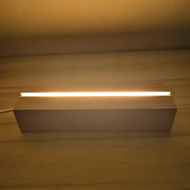 Set 3 Piedistalli LED In Legno - Base Luminosa USB Per Display, Foto Acriliche, Decorazioni - Foto 13