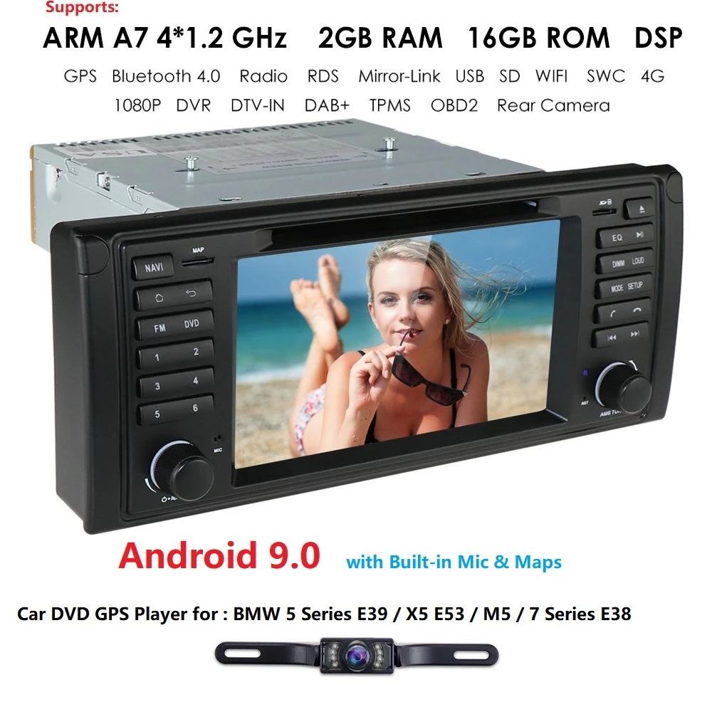 For BMW E39 X5 E53 M5 E38 Navigation Android 9.0 Stereo 9 Car GPS Nav Radio DAB