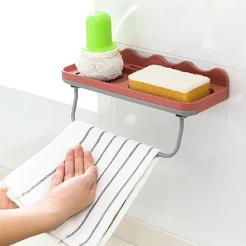 

Wall-mounted Bathroom Suction Cup Soap Dispenser Drain Soap Dispenser Container Bathroom Storage Accessories Kitchen Dish Rack