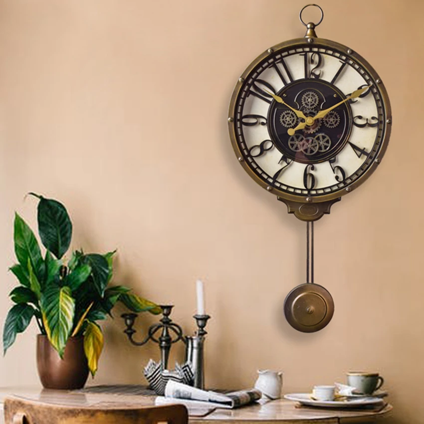 Free Shipping American Style Home Decor Vintage Wall Clock Pendulum