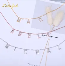 Lateefah Custom Zircon Name Necklace For Women Friend Gift Jewelry Personalized Letter Pendant Necklace Party English Style Lateefah Custom Zircon Name Necklace For Women Friend Gift Jewelry Personalized Letter Pendant Necklace Party English Style