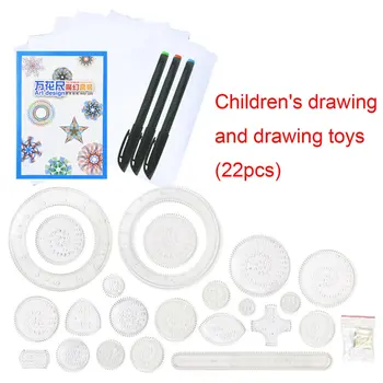 

22pcs Sewing Tools Children'S Drawing Template Curve Styling Design Ruler Stationery Flower Ruler Painting