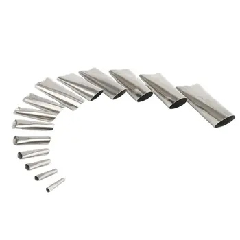 

14 pcs/set Glass glue gun glue mouth stainless steel glue mouth hand grinding set 14 pack duck type glue mouth