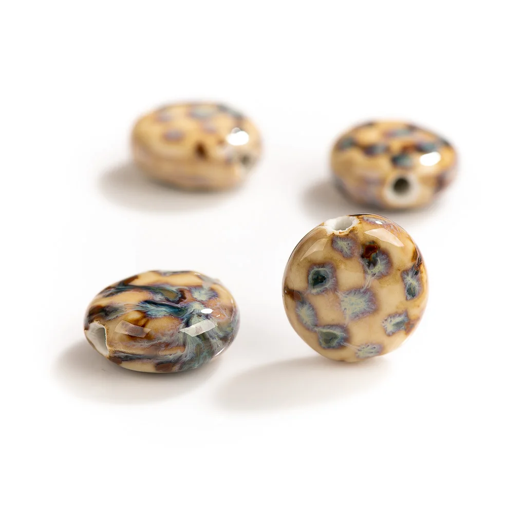 205pcsSpecialleopardprintflatCeramicPorcelainbeadPendant