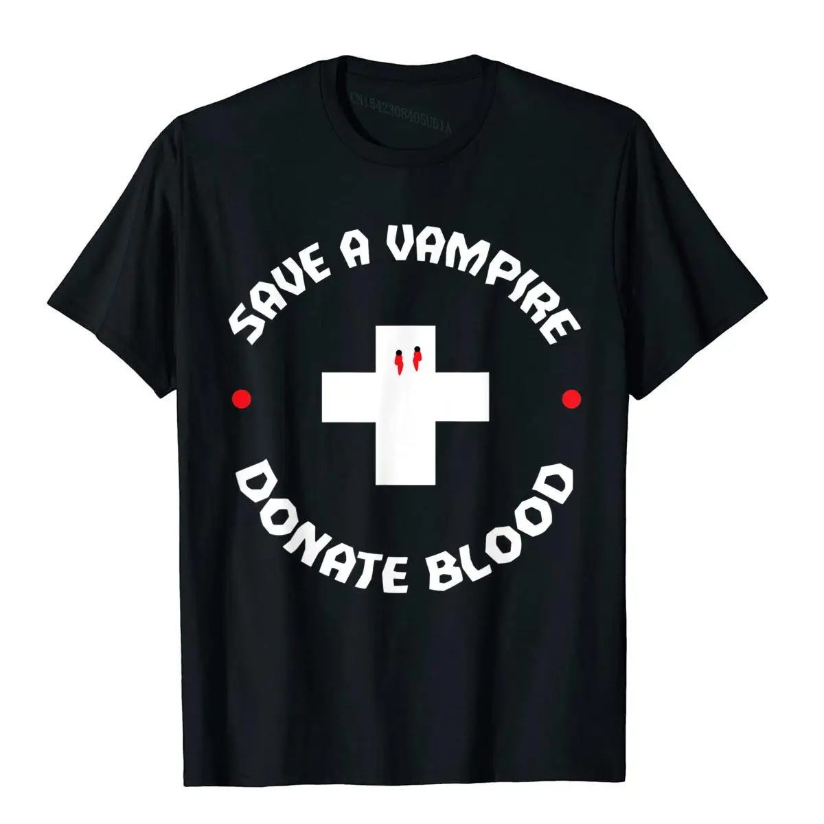 Save A Vampire Donate Blood Funny Halloween T-Shirt__B12489black